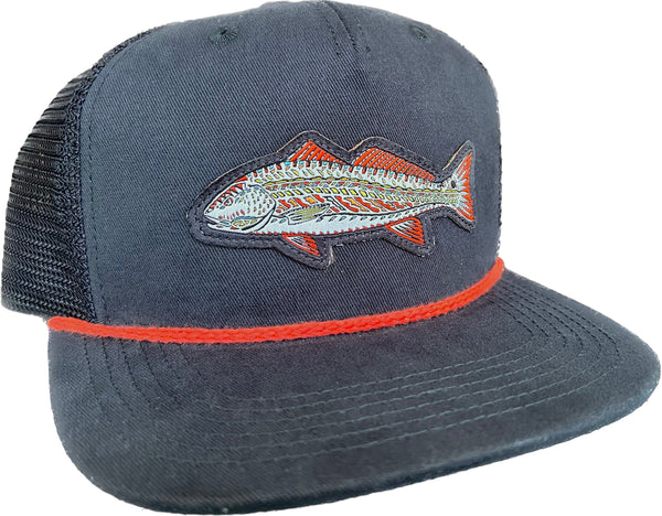 Funky Redfish Flat Brim Trucker Hat