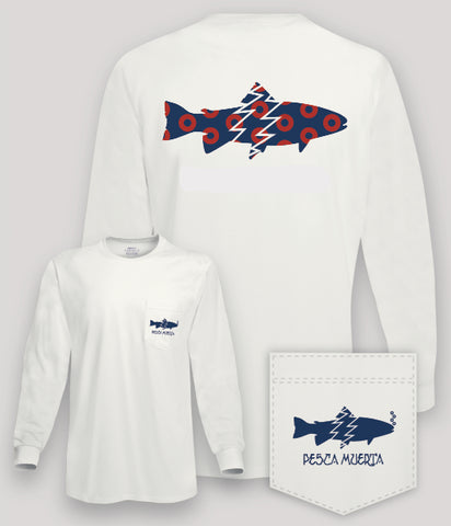 Long Sleeve Pocket T-Shirt - Pesca Muerta Trout Logo x Donuts