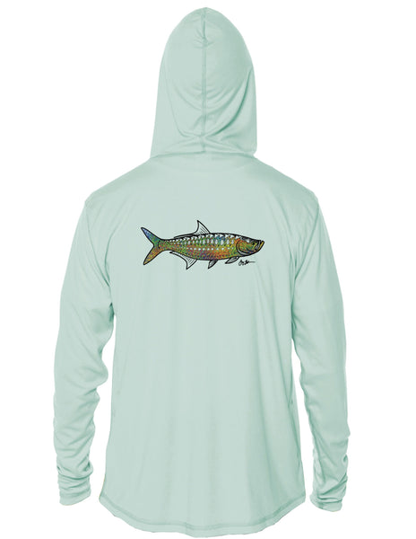 Hooded Long Sleeve Performance Sun Shirt - Trippy Tarpon – Pesca