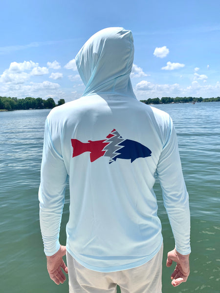 USA Summer Men's Hooded Long Sleeve Performance Fishing Shirts Jersey For  Fishing UV Hoodies Clothing Camiseta De Pesca Tops
