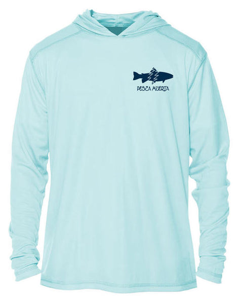 Kids Hooded Long Sleeve Performance Sun Shirt- Trout