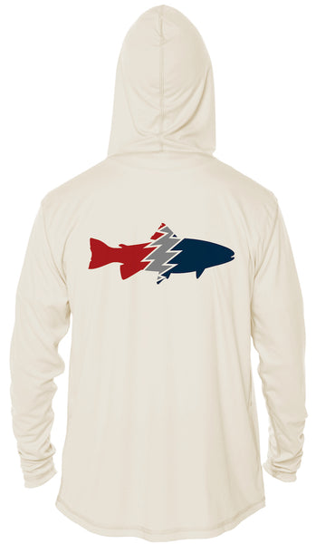 Kids Hooded Long Sleeve Performance Sun Shirt- Trout