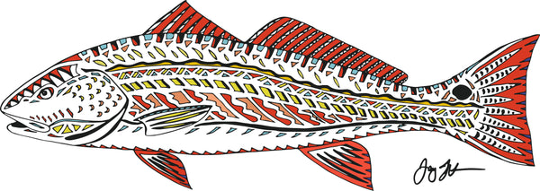 Artist Series Long Sleeve Performance Sun Shirt - Funky Redfish
