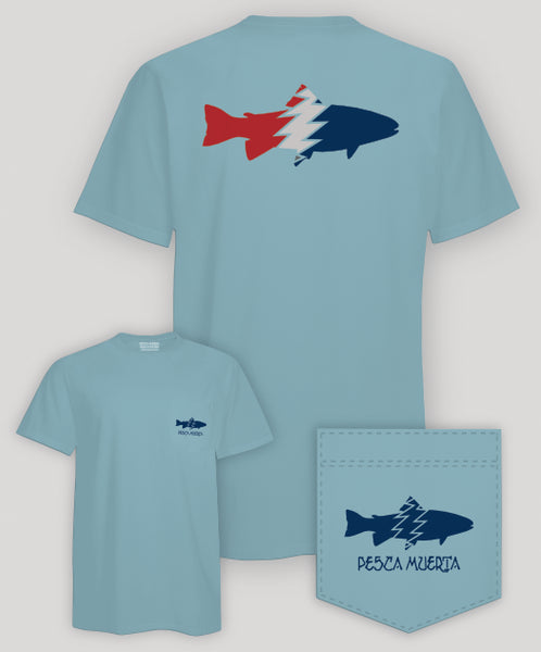Short Sleeve Pocket T-Shirt - Pesca Muerta Trout Logo
