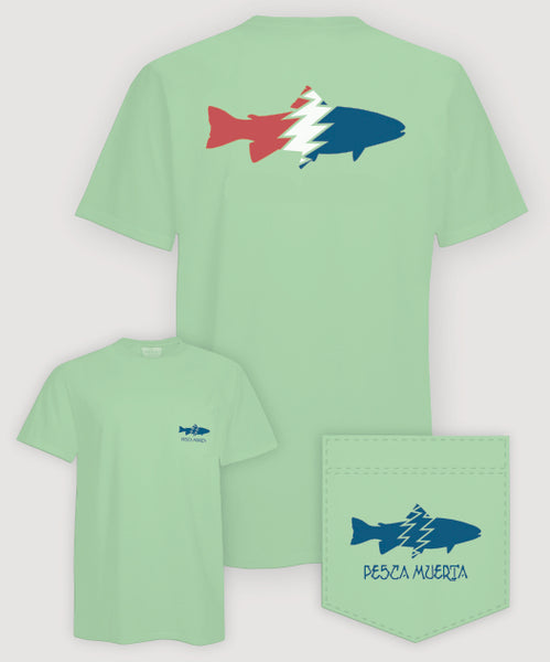 Short Sleeve Pocket T-Shirt - Pesca Muerta Trout Logo
