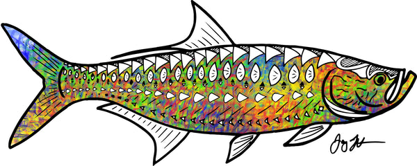 Artist Series Long Sleeve Performance Sun Shirt - Trippy Tarpon