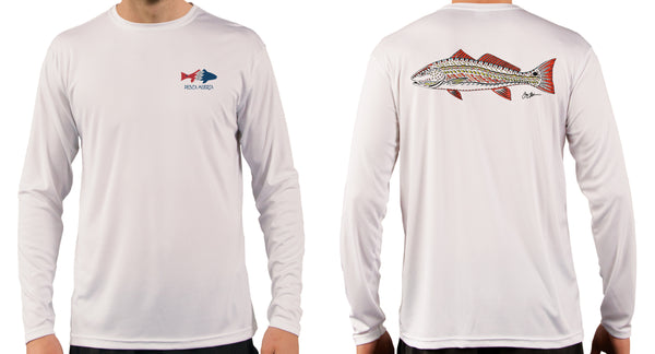 Artist Series Long Sleeve Performance Sun Shirt - Funky Redfish